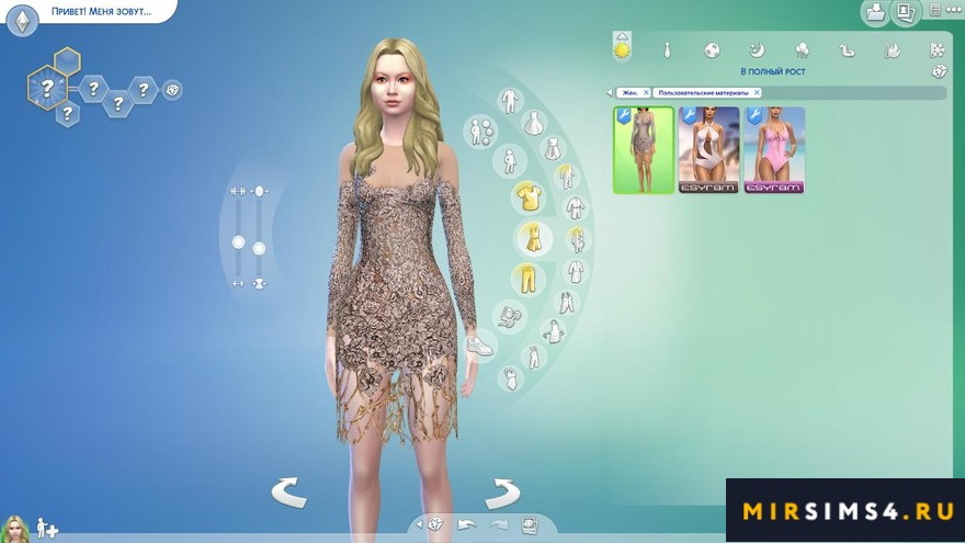 Платье Floral Transparent от sims2fanbg